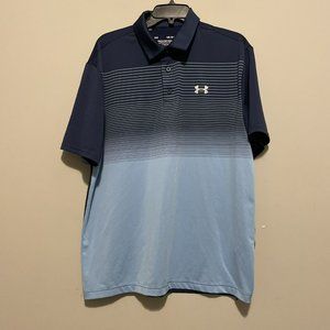 Under Armour Shirt Men's Large Blue Short Sleeves The Playoff Polo